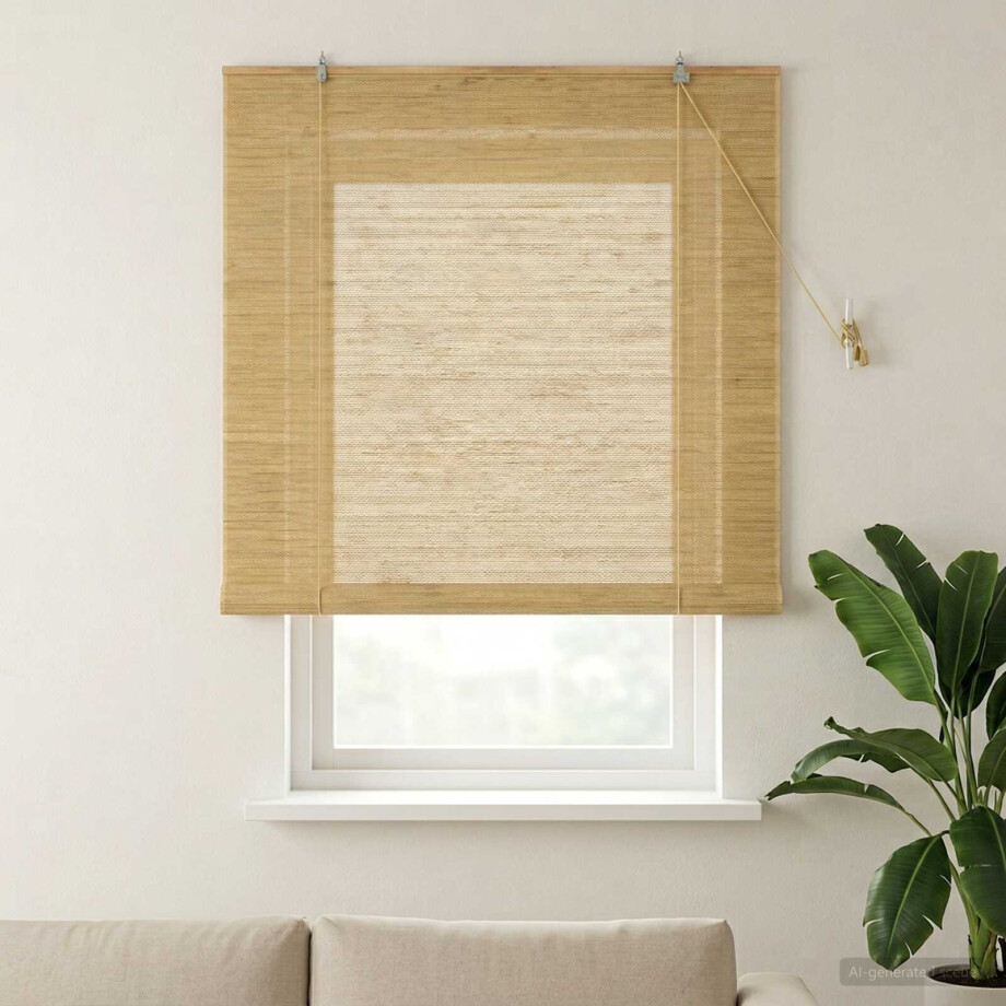 vidaXL Rolgordijn Naturel 140 x 160 cm Bamboe afbeelding 1