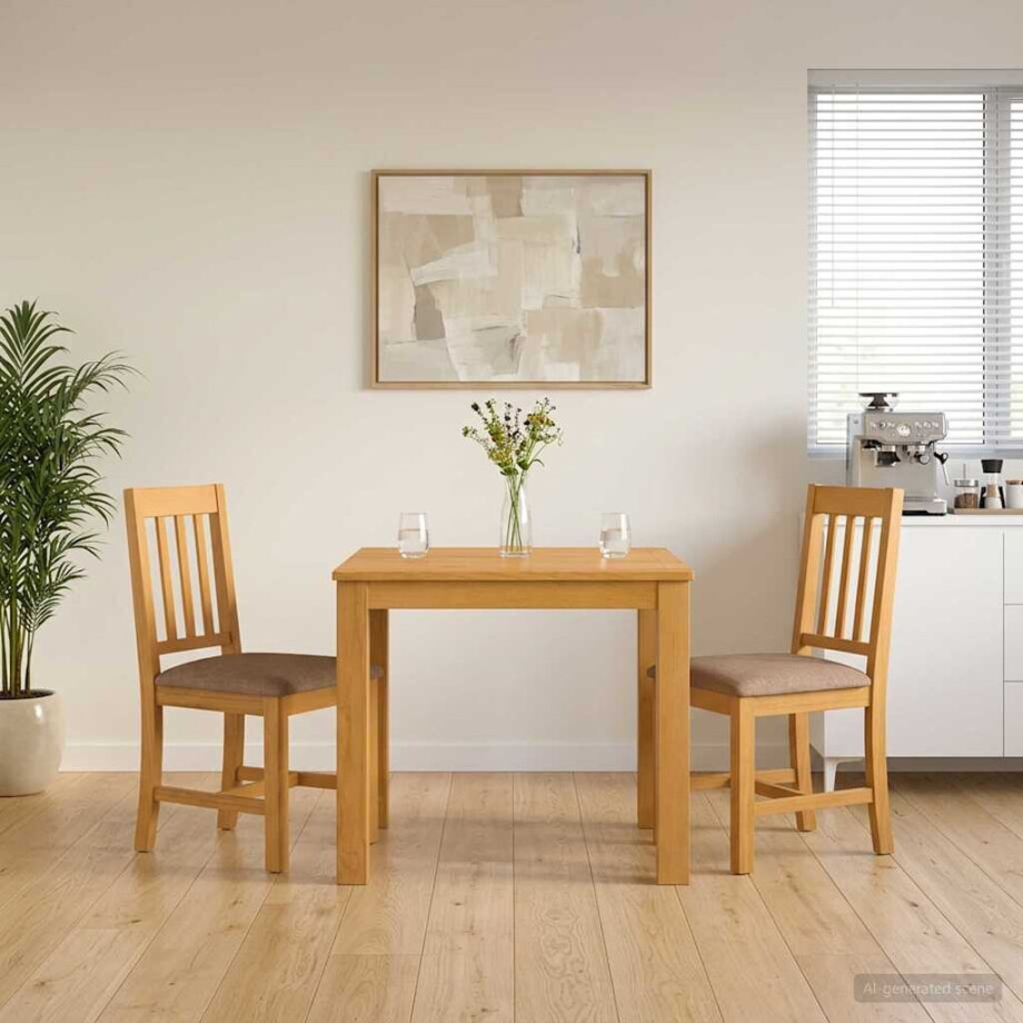 vidaXL Eetkamerset 3 st Grijs Massief Eikenhout vidaXL Eetkamerset 3 st Grijs Massief Eikenhout afbeelding 1