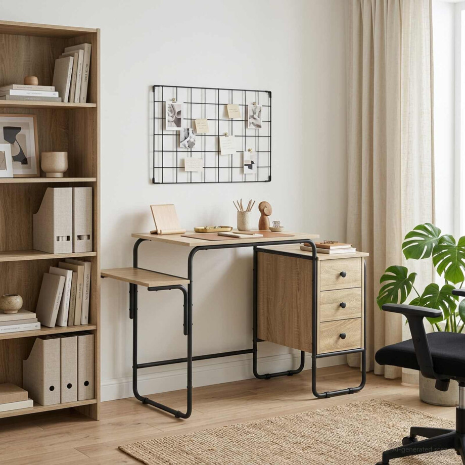 vidaXL Bureau met opbergruimte Sonoma Eiken 120 x 50 x 75 cm afbeelding 1