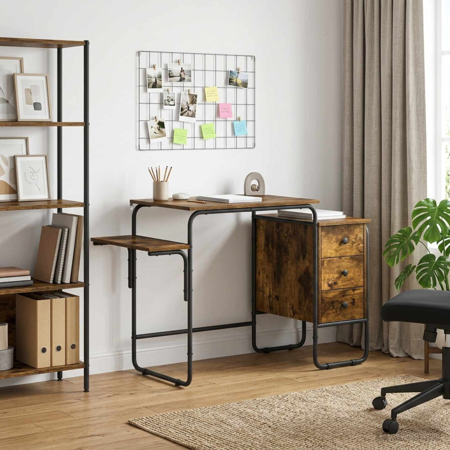 vidaXL Bureau met opbergruimte Gerookt eiken 120 x 50 x 75 cm vidaXL Bureau met opbergruimte Gerookt eiken 120 x 50 x 75 cm afbeelding 1
