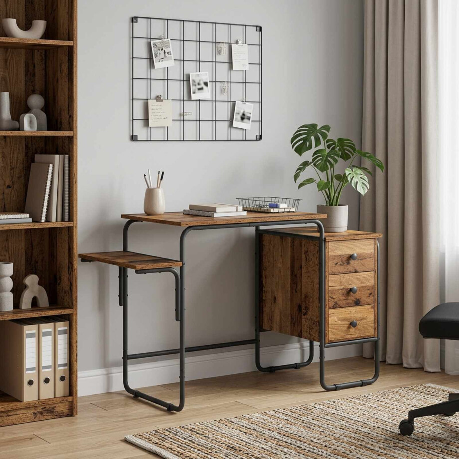 vidaXL Bureau met opbergruimte Eikenhout 120 x 50 x 75 cm vidaXL Bureau met opbergruimte Eikenhout 120 x 50 x 75 cm afbeelding 1