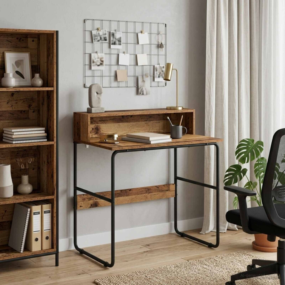 vidaXL Bureau met opbergruimte Eikenhout 80 x 50 x 91 cm vidaXL Bureau met opbergruimte Eikenhout 80 x 50 x 91 cm afbeelding 1