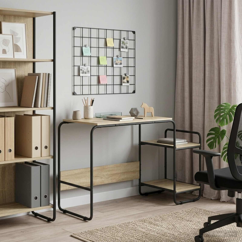 vidaXL Bureau met opbergruimte Sonoma Eiken 131.5 x 50 x 75.5 cm afbeelding 1