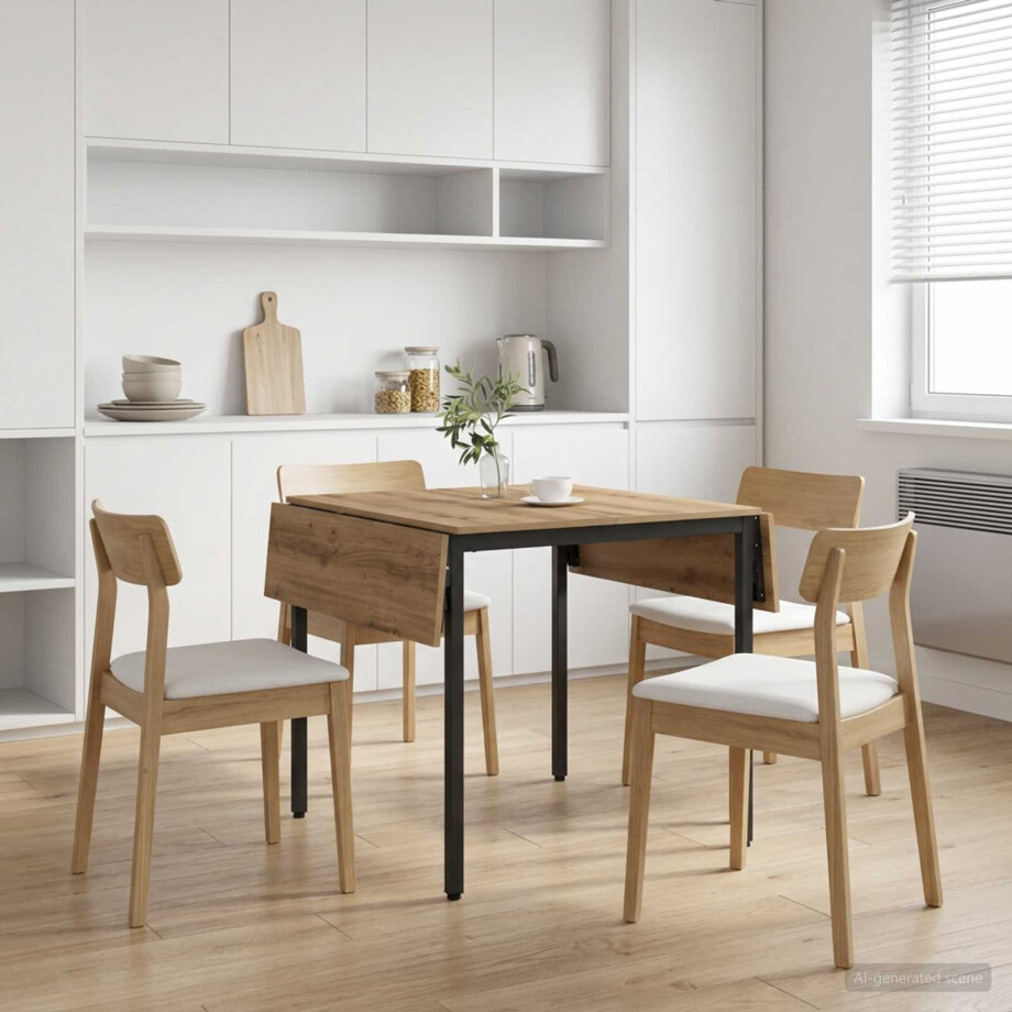 vidaXL Uitschuifbare eettafel 120 x 81,5 x 75 cm Bewerkt hout afbeelding 1