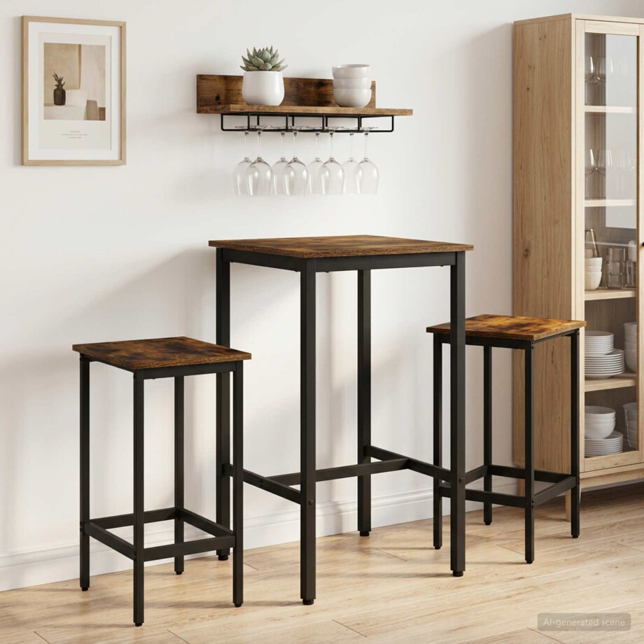 vidaXL Bartafel 52 x 52 x 90 cm Bewerkt hout Gerookt eiken Rechthoekig vidaXL Bartafel 52 x 52 x 90 cm Bewerkt hout Gerookt eiken Rechthoekig afbeelding 1
