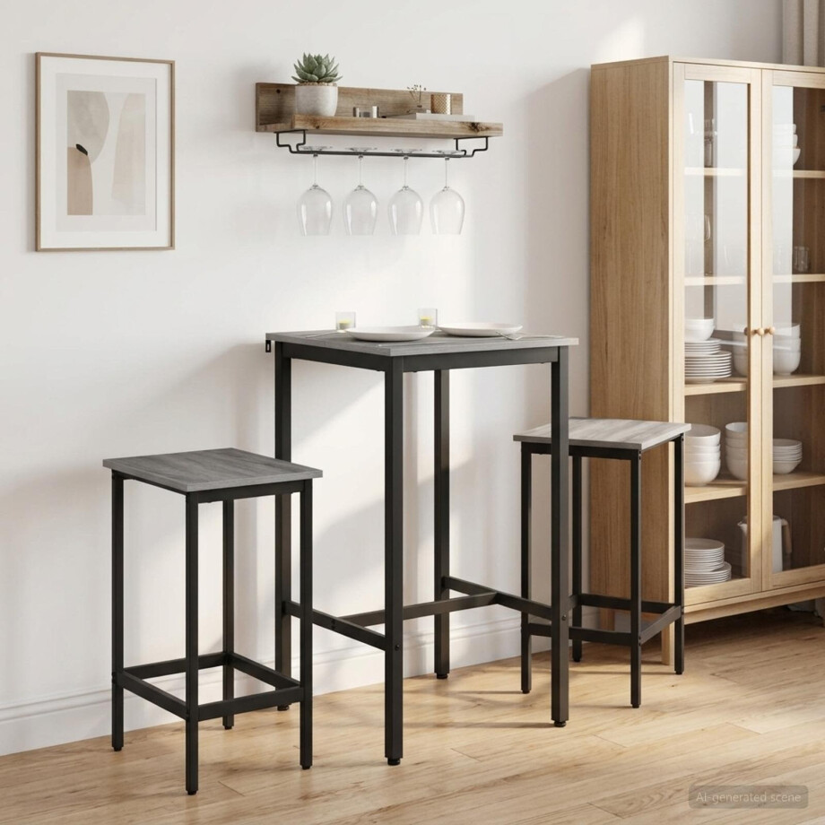 vidaXL Barkruk 2 st Grijs Sonoma 40 x 32 x 64 cm Bewerkt hout afbeelding 1