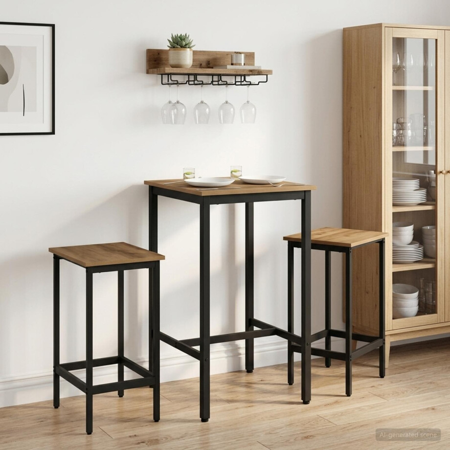 vidaXL Barkruk 2 st Artisanaal eiken 40 x 32 x 64 cm Bewerkt hout vidaXL Barkruk 2 st Artisanaal eiken 40 x 32 x 64 cm Bewerkt hout afbeelding 1