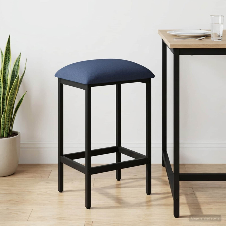vidaXL Barkruk Blauw 40 x 32 x 74 cm Bewerkt hout afbeelding 1