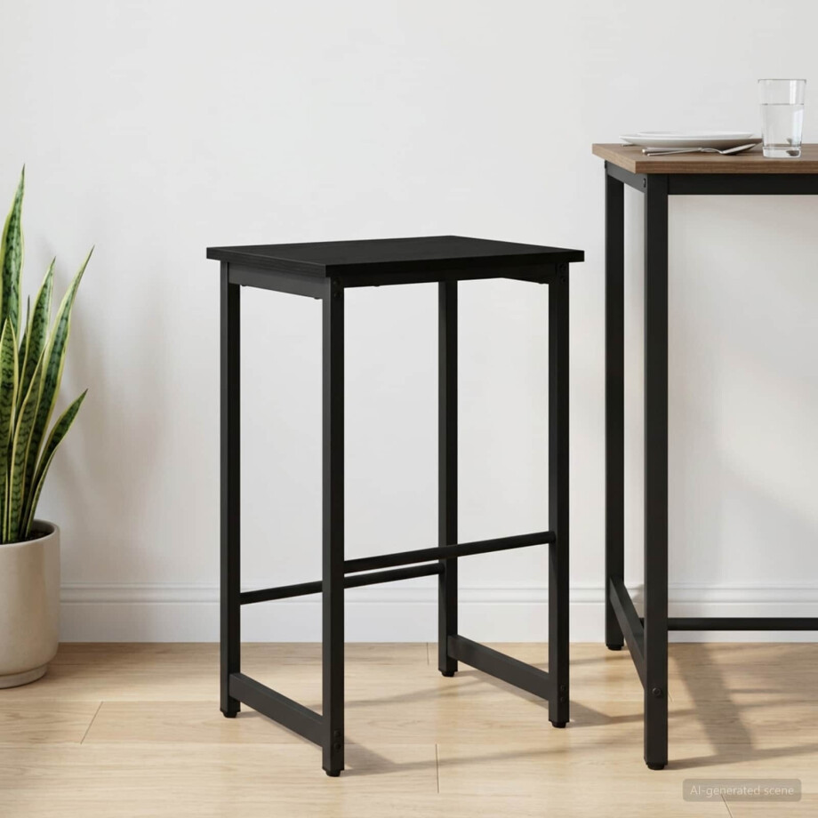 vidaXL Barkruk Zwart eiken 40 x 32 x 64 cm Bewerkt hout vidaXL Barkruk Zwart eiken 40 x 32 x 64 cm Bewerkt hout afbeelding 1
