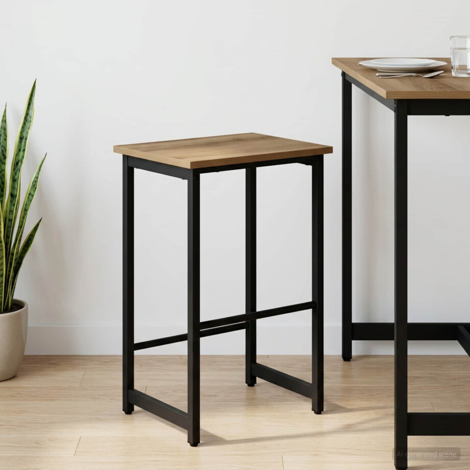 vidaXL Barkruk Artisanaal eiken 40 x 32 x 64 cm Bewerkt hout vidaXL Barkruk Artisanaal eiken 40 x 32 x 64 cm Bewerkt hout afbeelding 1