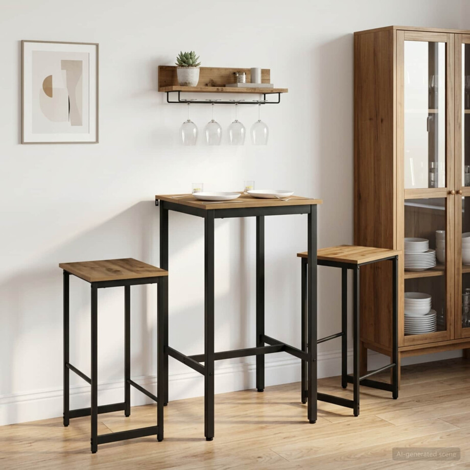 vidaXL Barkruk 2 st Artisanaal eiken 40 x 32 x 64 cm Bewerkt hout vidaXL Barkruk 2 st Artisanaal eiken 40 x 32 x 64 cm Bewerkt hout afbeelding 1