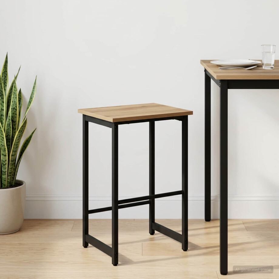 vidaXL Barkruk Artisanaal eiken 40 x 32 x 74 cm Bewerkt hout vidaXL Barkruk Artisanaal eiken 40 x 32 x 74 cm Bewerkt hout afbeelding 1