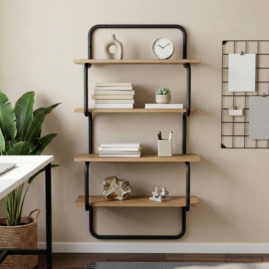 vidaXL 4-laags Wandplank Artisanaal eiken 80 x 24,5 x 104 cm vidaXL 4-laags Wandplank Artisanaal eiken 80 x 24,5 x 104 cm afbeelding 1