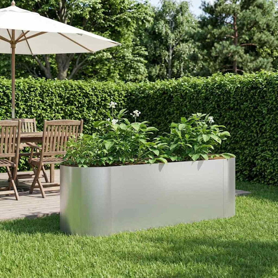 vidaXL Verhoogd Tuinbed Gegalvaniseerd staal 120 x 40 x 40 cm afbeelding 1