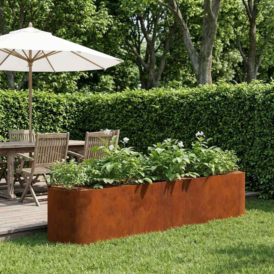 vidaXL Verhoogd Tuinbed weervast staal 200 x 40 x 40 cm vidaXL Verhoogd Tuinbed weervast staal 200 x 40 x 40 cm afbeelding 1