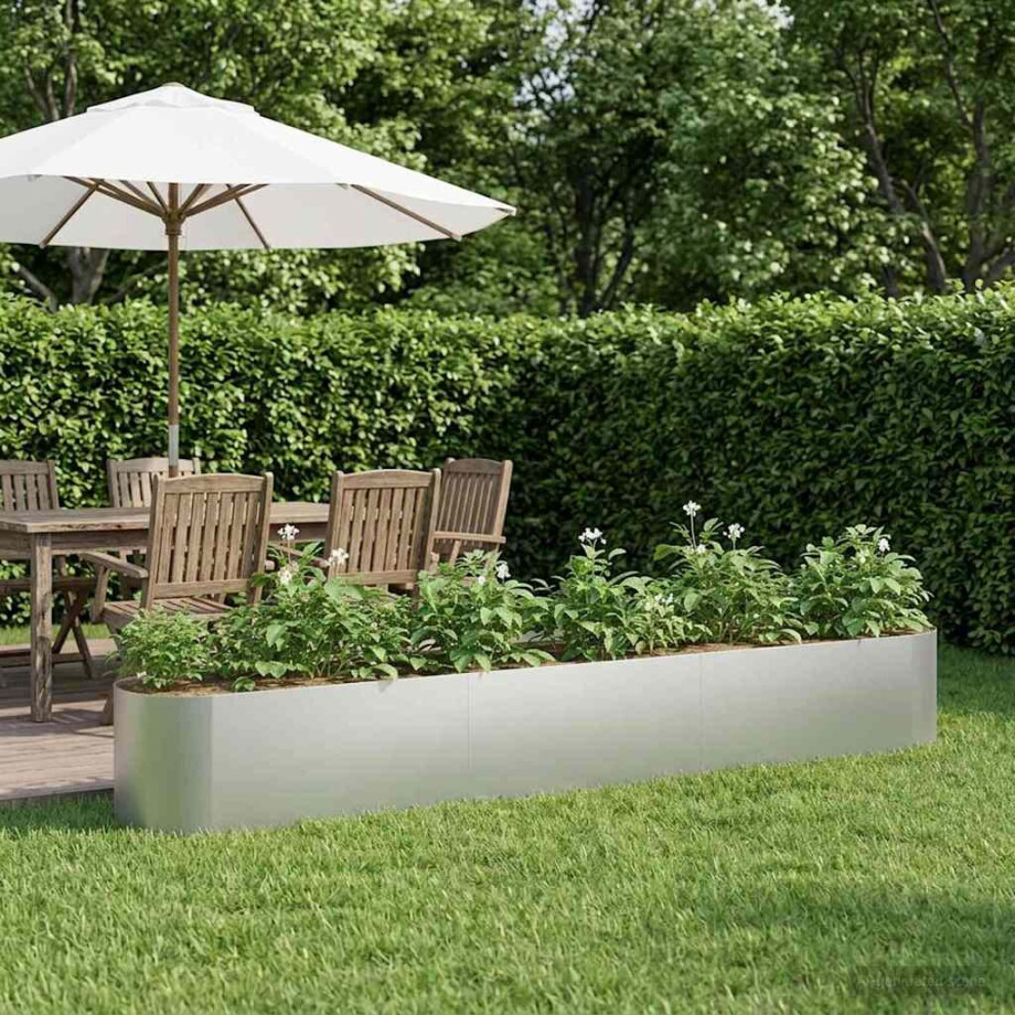 vidaXL Verhoogd Tuinbed Gegalvaniseerd staal 280 x 40 x 40 cm afbeelding 1