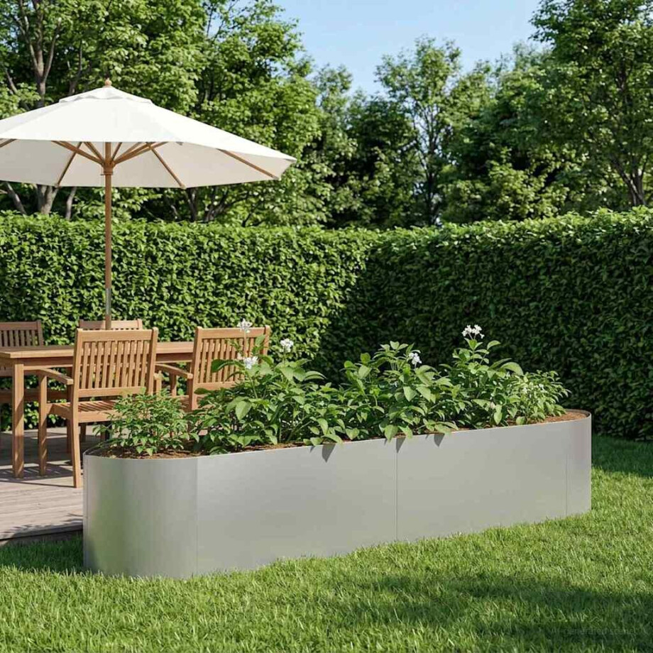 vidaXL Verhoogd Tuinbed Gegalvaniseerd staal 220 x 40 x 40 cm Staal afbeelding 1