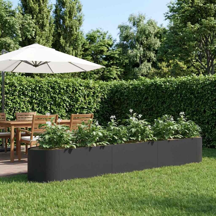vidaXL Verhoogd Tuinbed Zwart 300 x 40 x 40 cm Staal afbeelding 1