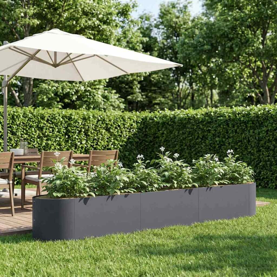 vidaXL Verhoogd Tuinbed Antracietkleurig 300 x 40 x 40 cm Staal afbeelding 1