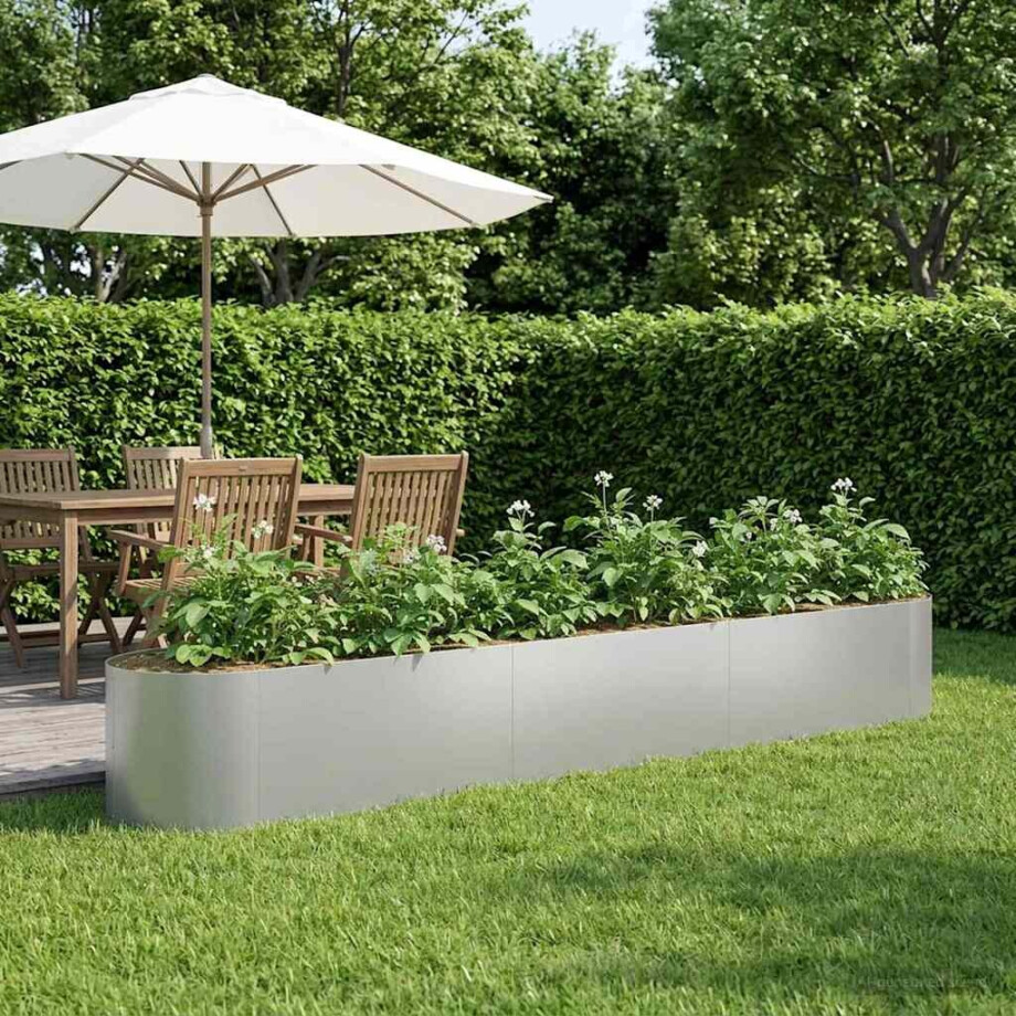 vidaXL Verhoogd Tuinbed Gegalvaniseerd staal 300 x 40 x 40 cm Staal afbeelding 1