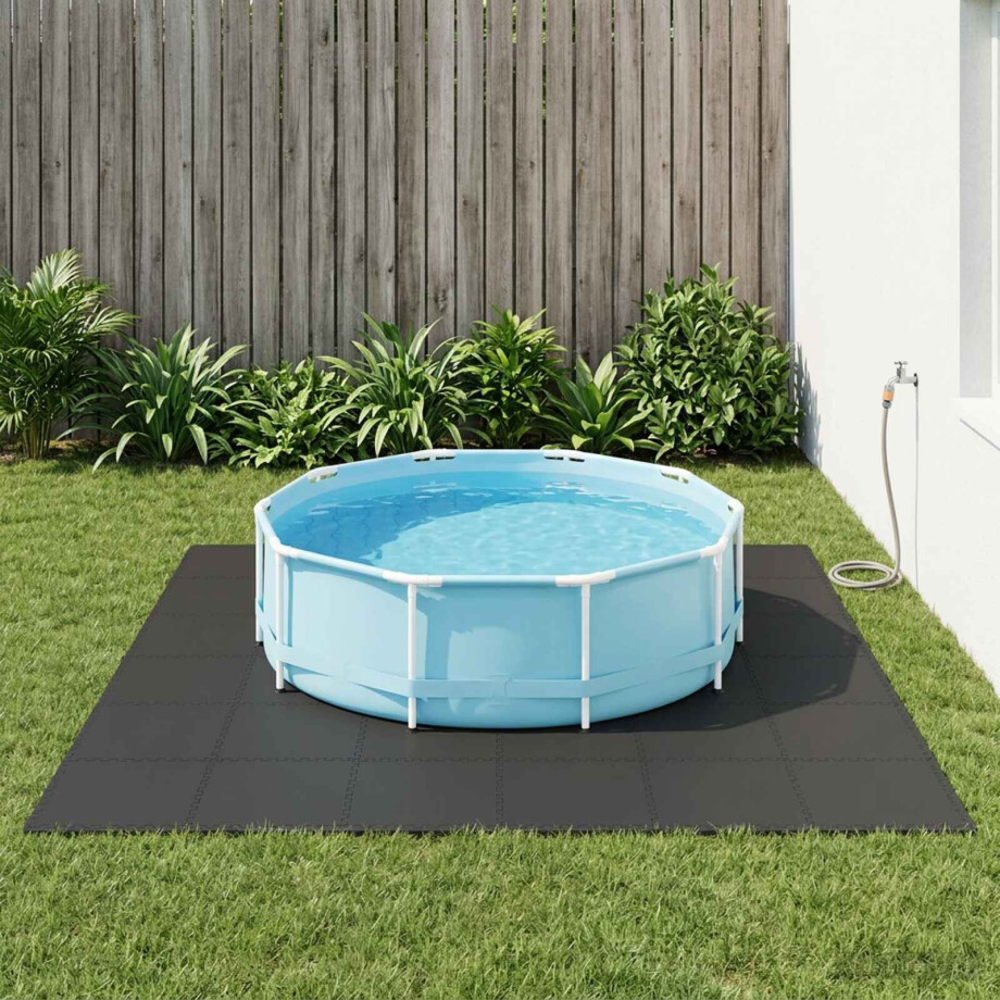 vidaXL Zwembad Grondmat 50 pcs Zwart 18 m² EVA Schuim afbeelding 1