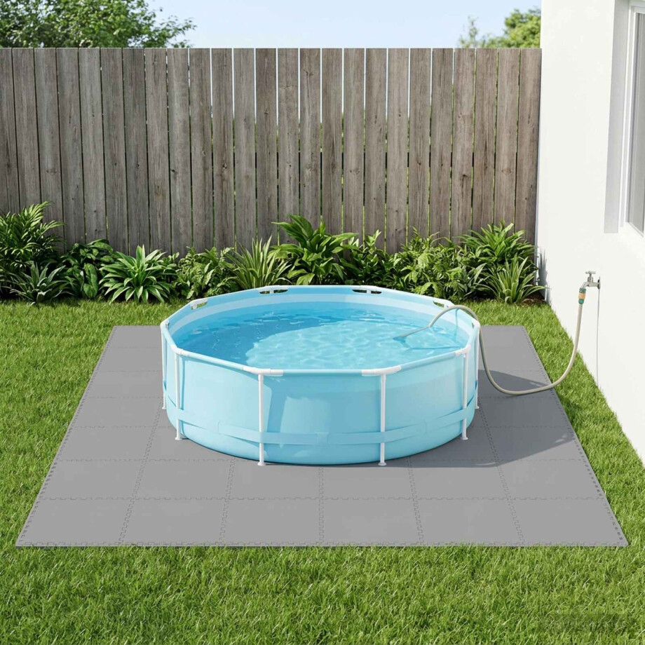 vidaXL Zwembad Grondmat 50 pcs Grijs 18 m² EVA Schuim afbeelding 1