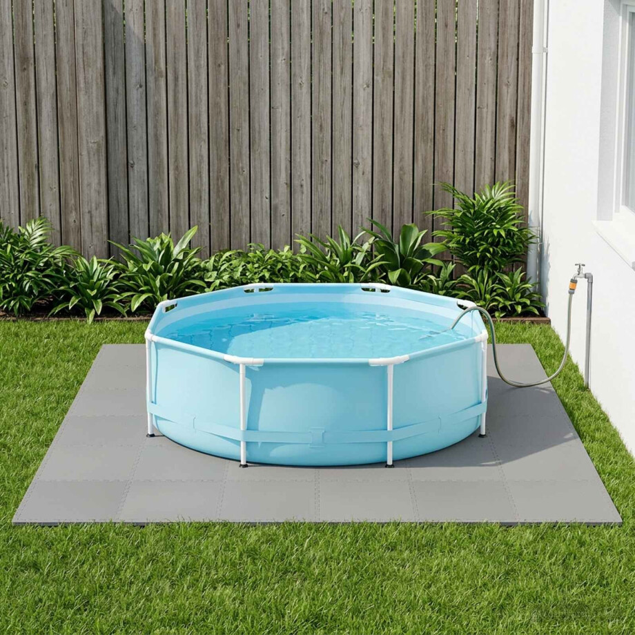vidaXL Zwembad Grondmat 24 pcs Grijs 8,64 m² EVA Schuim afbeelding 1