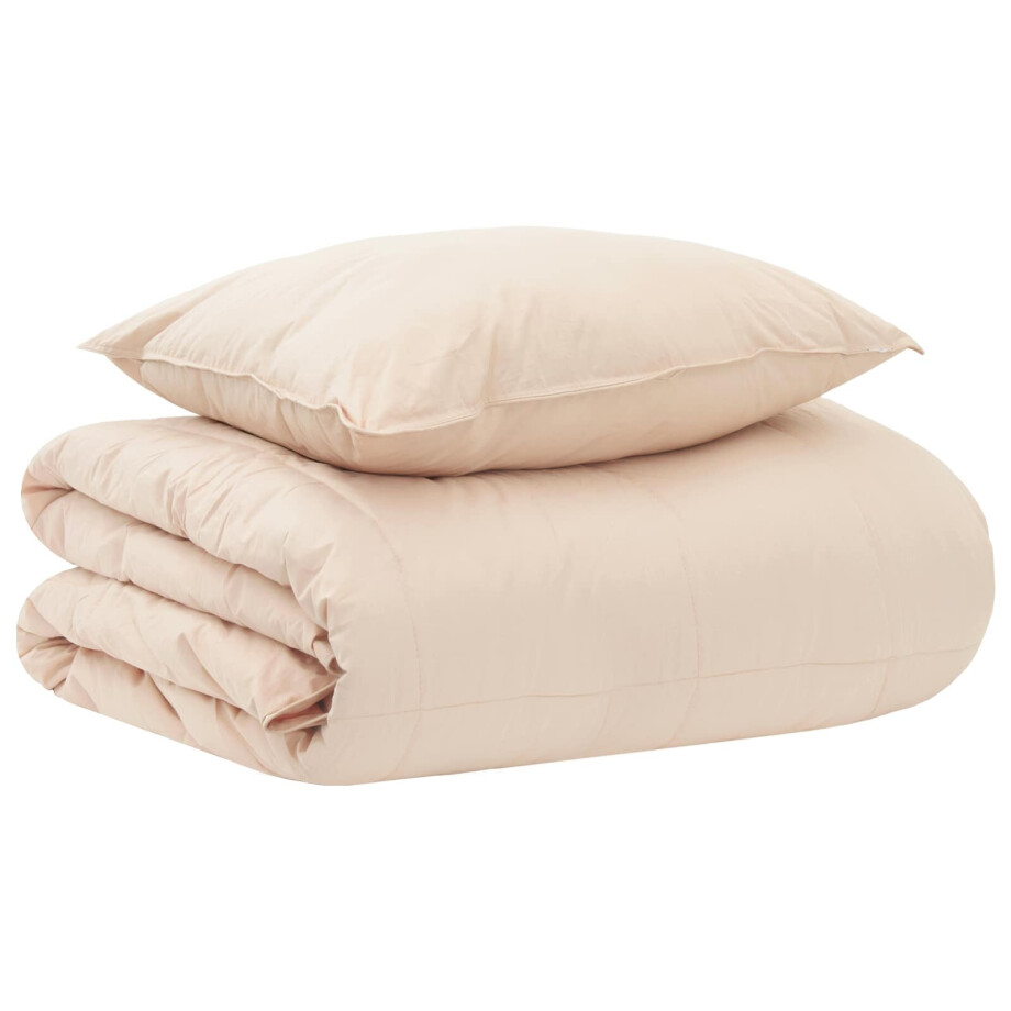 vidaXL Dekbedset Beige 155 x 200 cm Katoen, Kapok, Polyester vidaXL Dekbedset Beige 155 x 200 cm Katoen, Kapok, Polyester afbeelding 1
