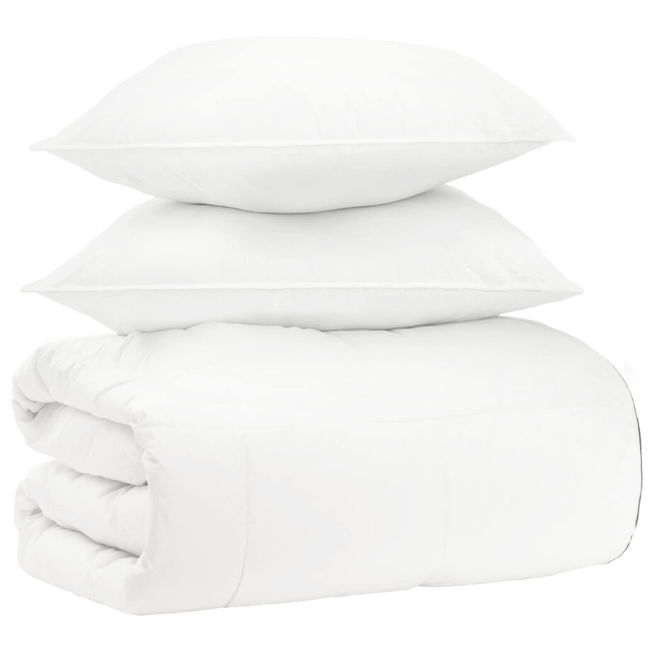 vidaXL Dekbedset 3 st Wit Bamboe afbeelding 1