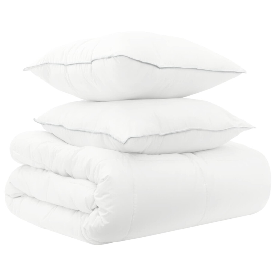 vidaXL Dekbedset 3 st 135 x 220 cm Alle seizoenen Bamboe Wit vidaXL Dekbedset 3 st 135 x 220 cm Alle seizoenen Bamboe Wit afbeelding 1