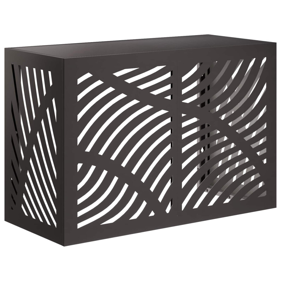 vidaXL Omkasting voor airconditioner Zwart 90 x 40 x 60 cm Staal afbeelding 1