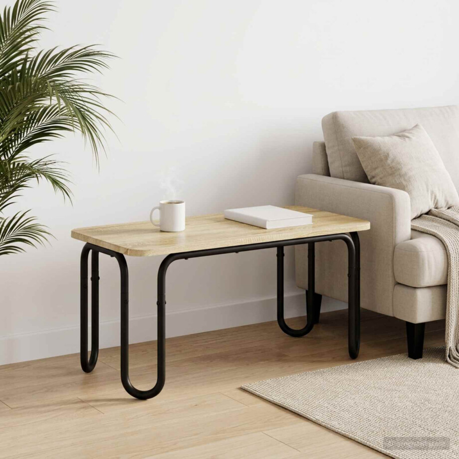 vidaXL Salontafel Sonoma Eiken 100 x 50 x 45 cm Bewerkt hout afbeelding 1