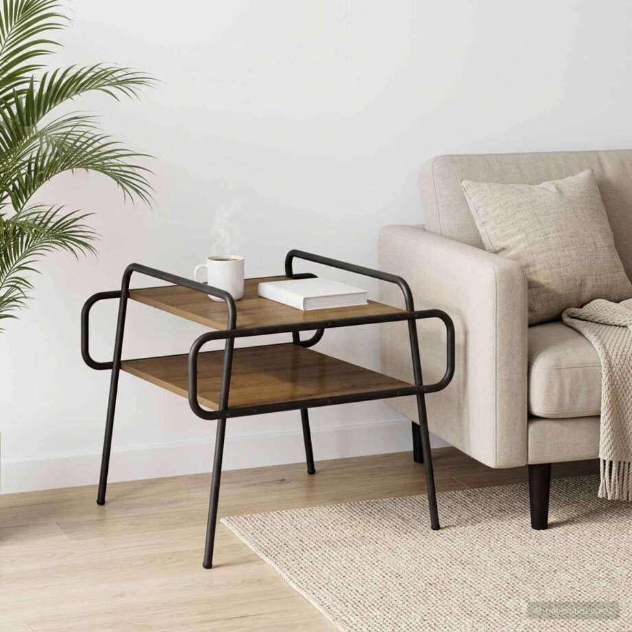 vidaXL Salontafel Artisanaal eiken 50 x 50 x 51 cm Bewerkt hout vidaXL Salontafel Artisanaal eiken 50 x 50 x 51 cm Bewerkt hout afbeelding 1
