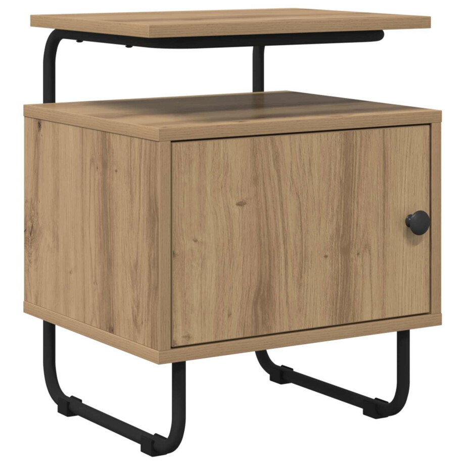 vidaXL Nachtkastje Artisanaal eiken 40 x 36,5 x 50 cm Bewerkt hout afbeelding 1