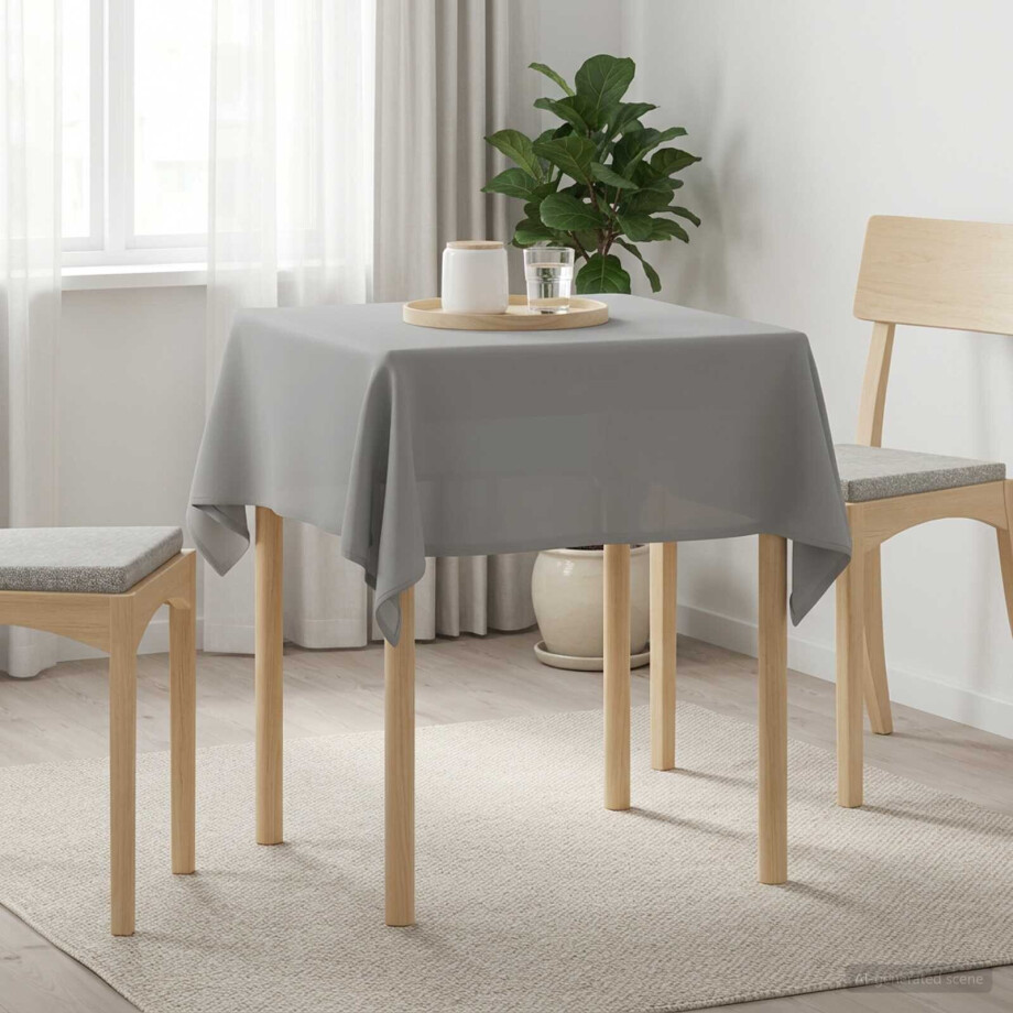 vidaXL Tafelkleed Vierkant Lichtgrijs 140 x 140 cm Polyester afbeelding 1