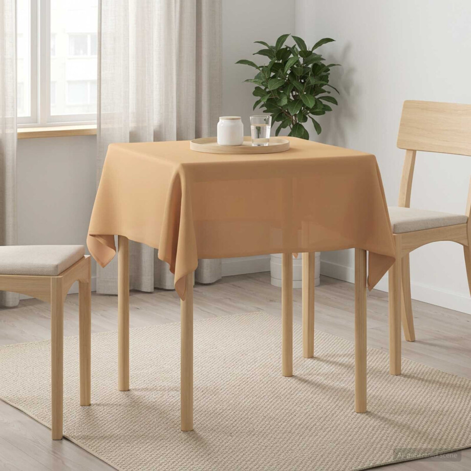 vidaXL Tafelkleed Vierkant Beige 90 x 90 cm Polyester afbeelding 1