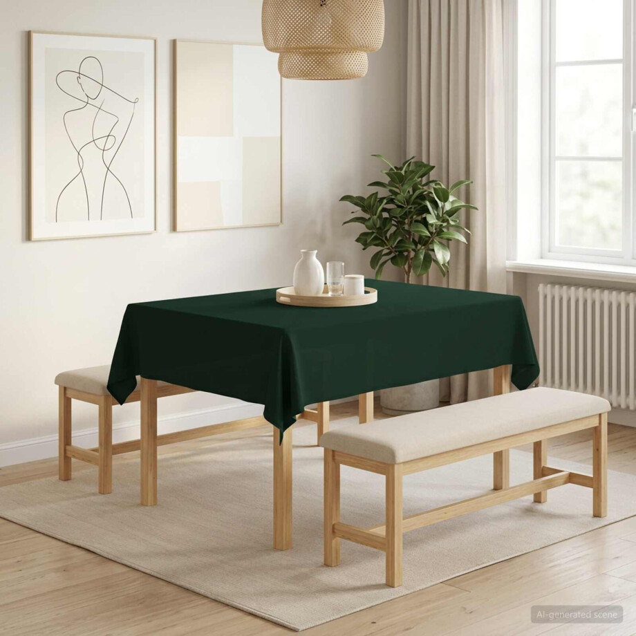 vidaXL Tafelkleed 5 st Rechthoekig Donkergroen 140 x 160 cm Polyester vidaXL Tafelkleed 5 st Rechthoekig Donkergroen 140 x 160 cm Polyester afbeelding 1