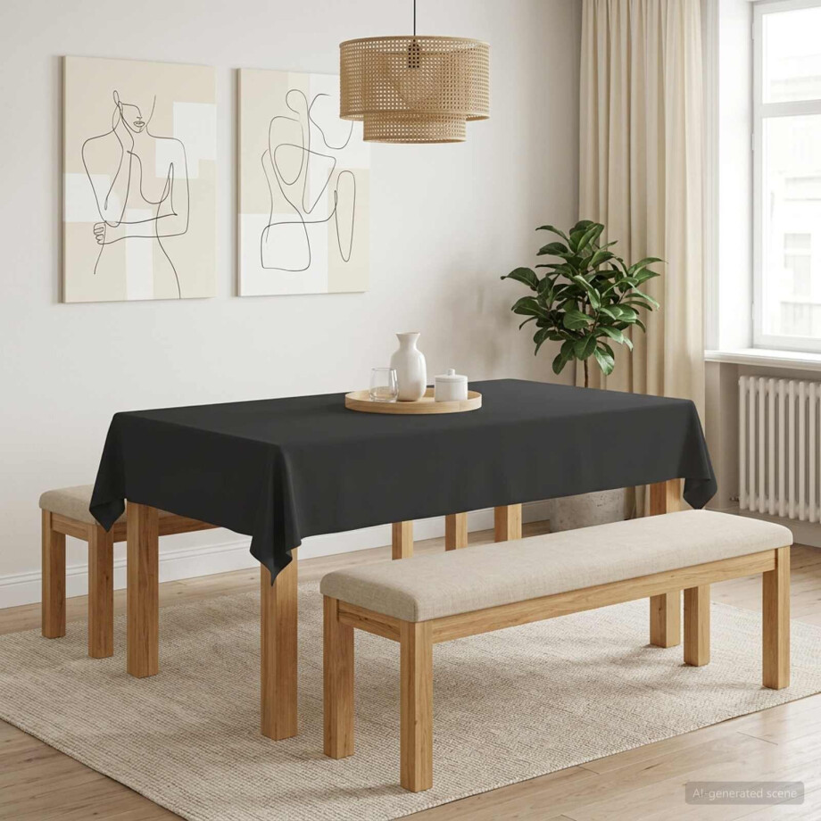 vidaXL Tafelkleed 5 st Rechthoekig Donkergrijs 110 x 180 cm Polyester afbeelding 1