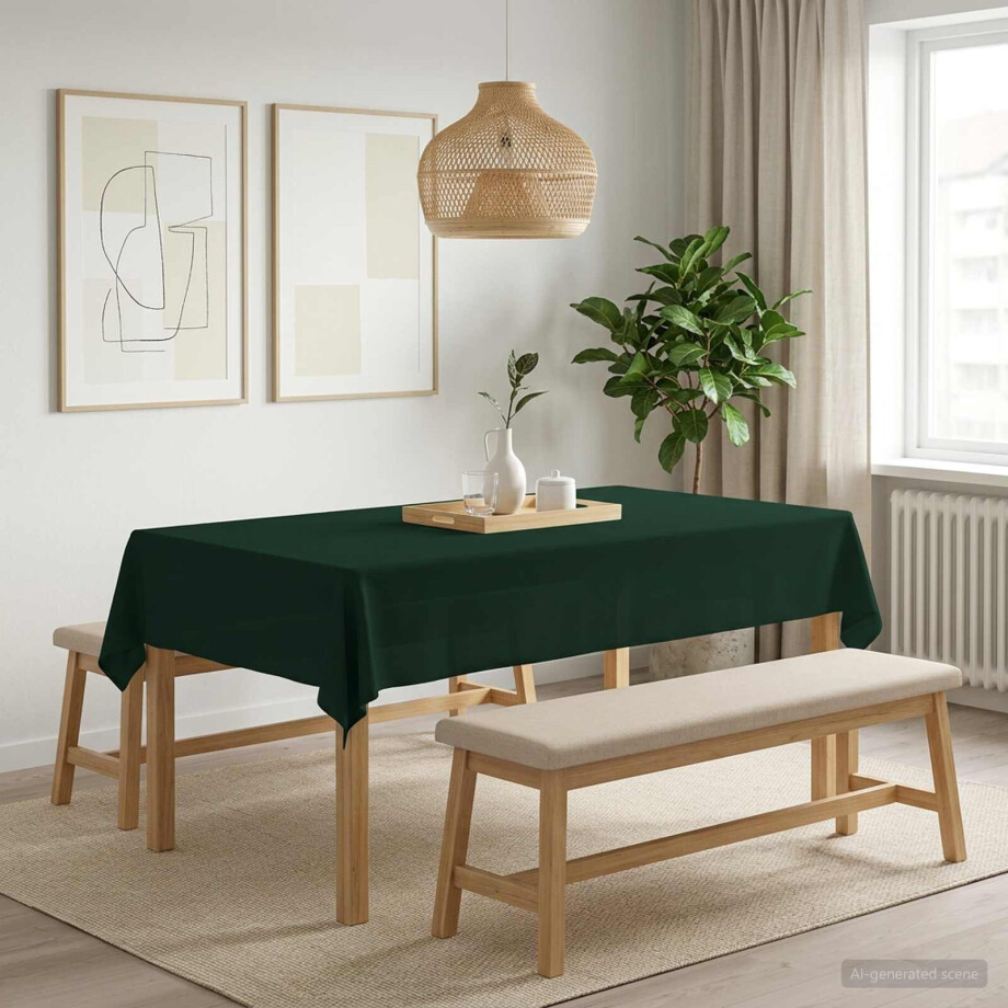 vidaXL Tafelkleed 5 st Rechthoekig Donkergroen 140 x 220 cm Polyester vidaXL Tafelkleed 5 st Rechthoekig Donkergroen 140 x 220 cm Polyester afbeelding 1