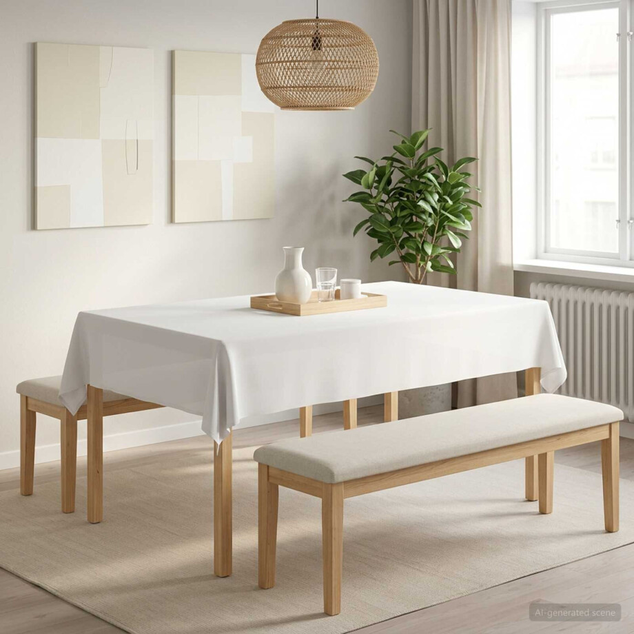 vidaXL Tafelkleed 5 st Rechthoekig Wit 140 x 200 cm Polyester vidaXL Tafelkleed 5 st Rechthoekig Wit 140 x 200 cm Polyester afbeelding 1