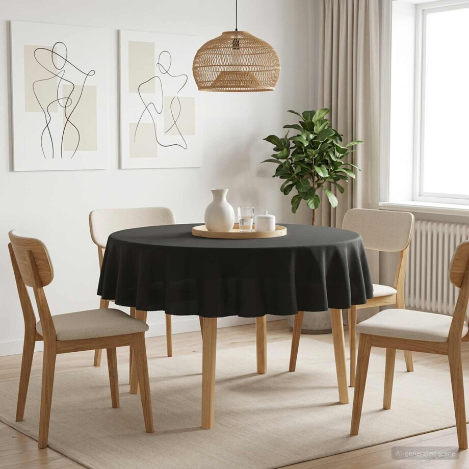 vidaXL Tafelkleed 5 st Rond Donkergrijs Ø 180 cm Polyester afbeelding 1