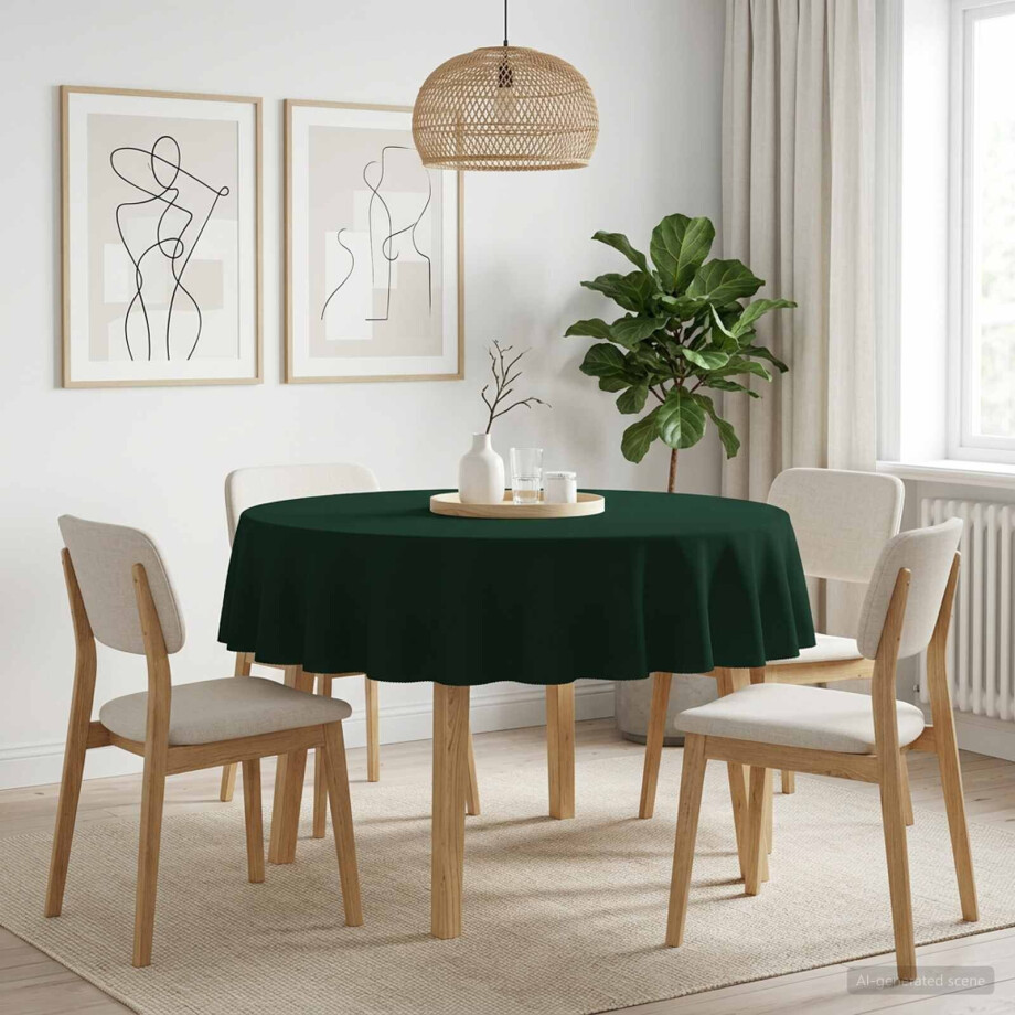 vidaXL Tafelkleed 5 st Rond Donkergroen Ø 140 cm Polyester vidaXL Tafelkleed 5 st Rond Donkergroen Ø 140 cm Polyester afbeelding 1