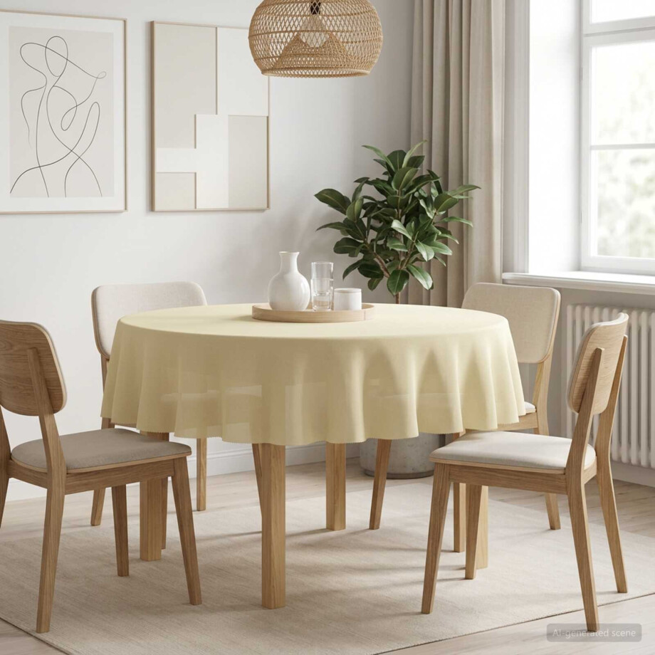 vidaXL Tafelkleed 5 st Rond Crèmewit Ø 160 cm Polyester vidaXL Tafelkleed 5 st Rond Crèmewit Ø 160 cm Polyester afbeelding 1