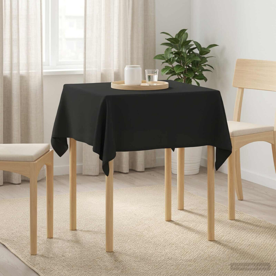 vidaXL Tafelkleed 5 st Vierkant Donkergrijs 110 x 110 cm Polyester afbeelding 1