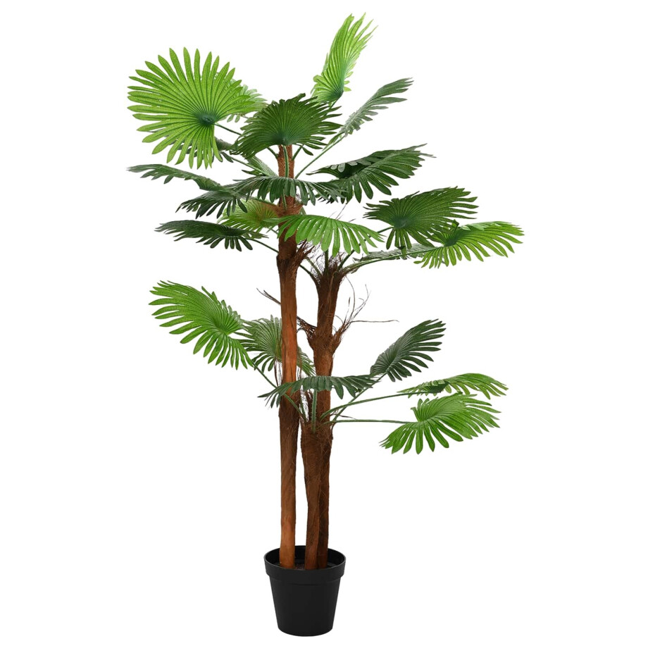 vidaXL Kunstmatige Fan Palmboom Groen 75 x 25 x 180 cm Stof en Bamboe afbeelding 1