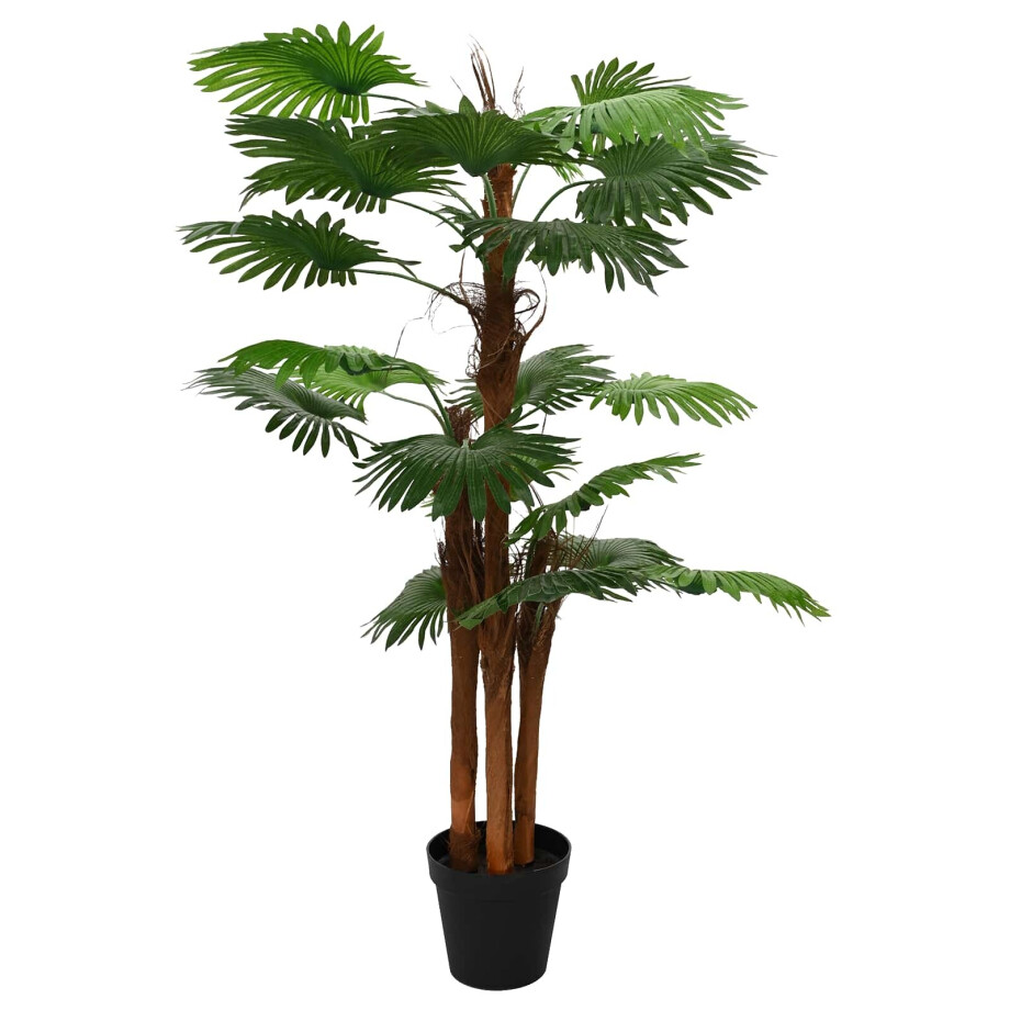 vidaXL Kunstmatige Fan Palmboom Groen 60 x 25 x 170 cm Stof en Bamboe afbeelding 1