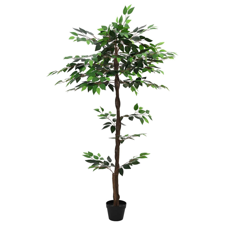 vidaXL Kunst Ficus Plant Groen 85 x 18 x 160 cm Stof en Hout vidaXL Kunst Ficus Plant Groen 85 x 18 x 160 cm Stof en Hout afbeelding 1