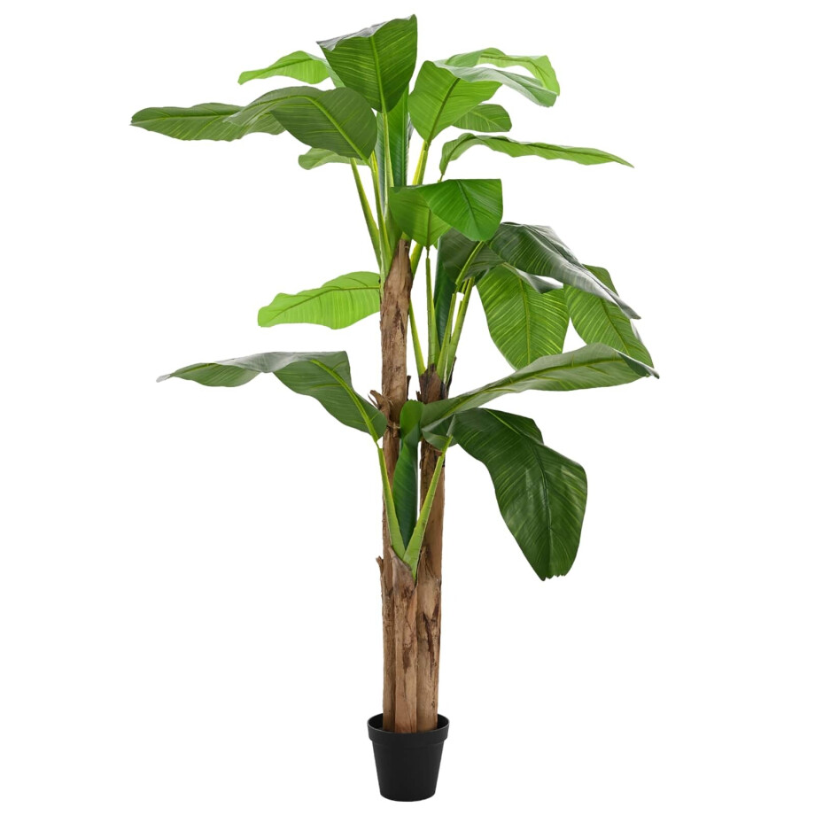 vidaXL Kunstmatige banaanboom Groen 125 x 25 x 250 cm Stof en Bamboe afbeelding 1