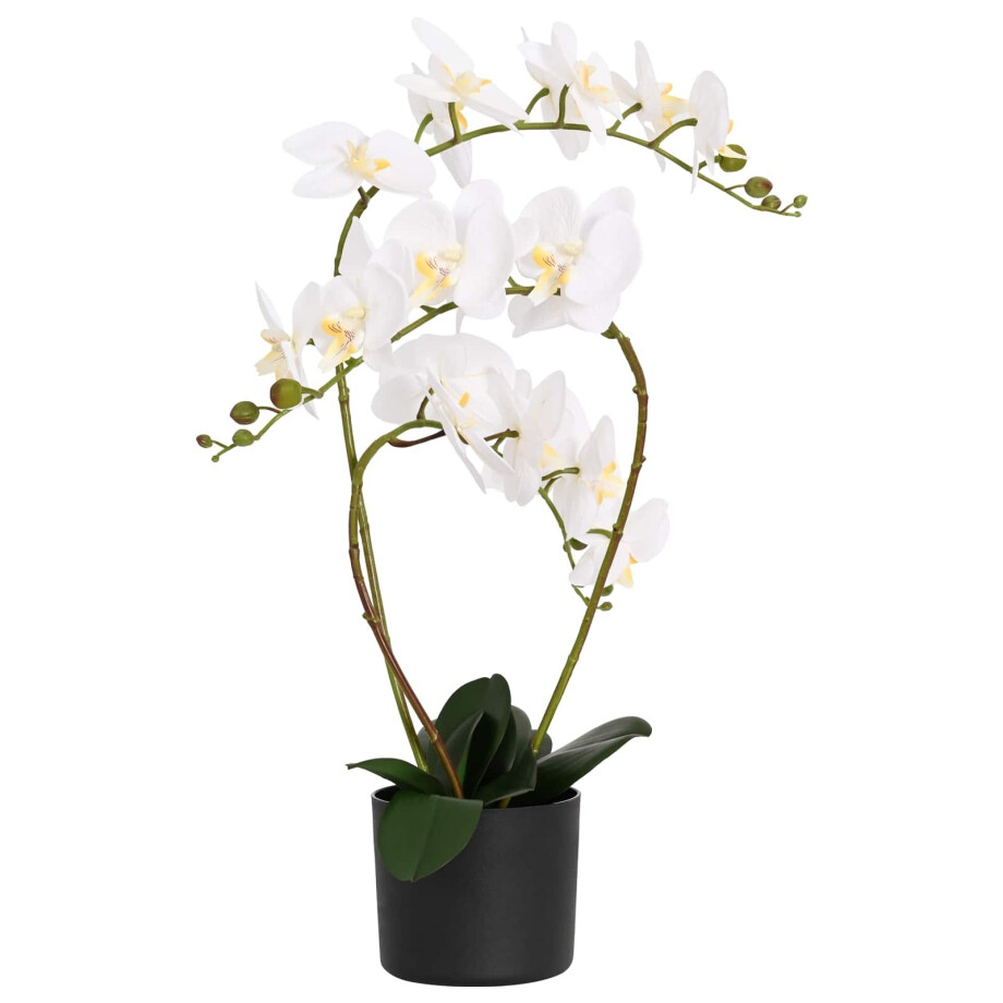 vidaXL Kunstorchidee met pot Wit 45 x 15 x 65 cm Stof, PE en PEVA vidaXL Kunstorchidee met pot Wit 45 x 15 x 65 cm Stof, PE en PEVA afbeelding 1