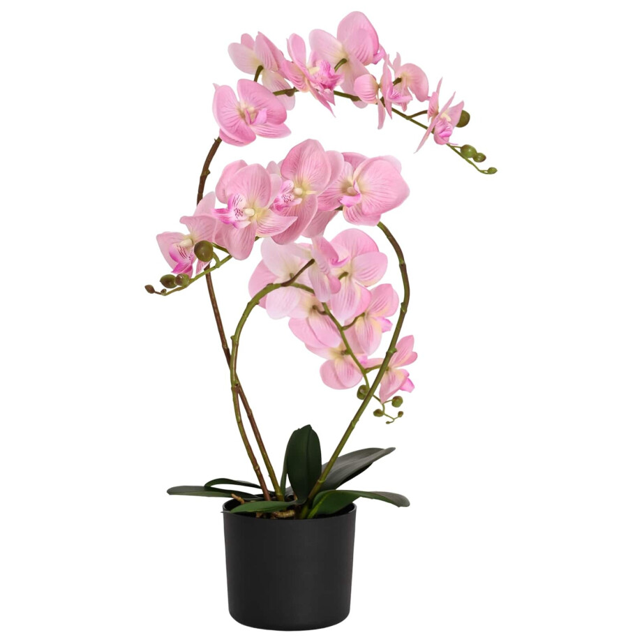 vidaXL Kunstorchidee met pot Roze 45 x 15 x 65 cm Stof, PE en PEVA vidaXL Kunstorchidee met pot Roze 45 x 15 x 65 cm Stof, PE en PEVA afbeelding 1